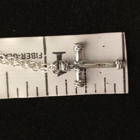 Sterling Silver Cross Pendant Necklace - Picture 5 of 11